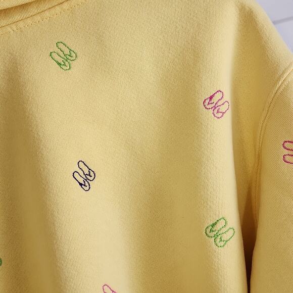 Vintage Can-Do Fashions Womens Yellow Flip Flop Sweatshirt Jacket Size XL Beach - Picture 3 of 11